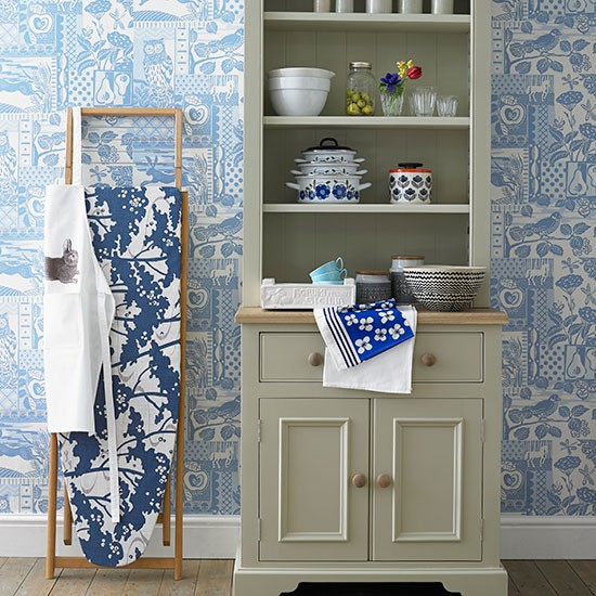 Blue Wallpaper Kitchen- WallpaperUse