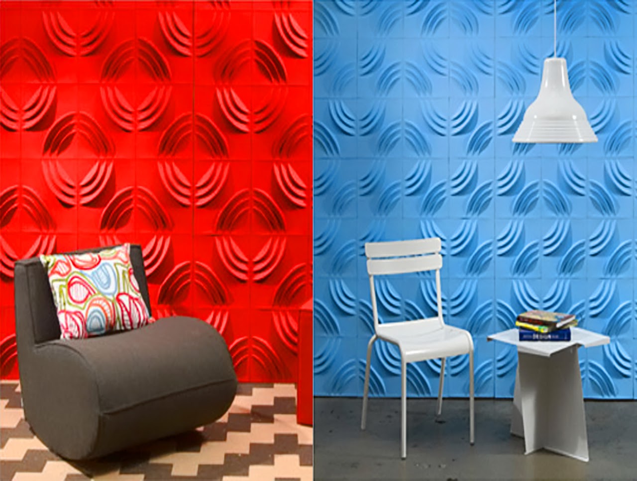 textured wallpaper ideas,blue,wallpaper,red,wall,living room