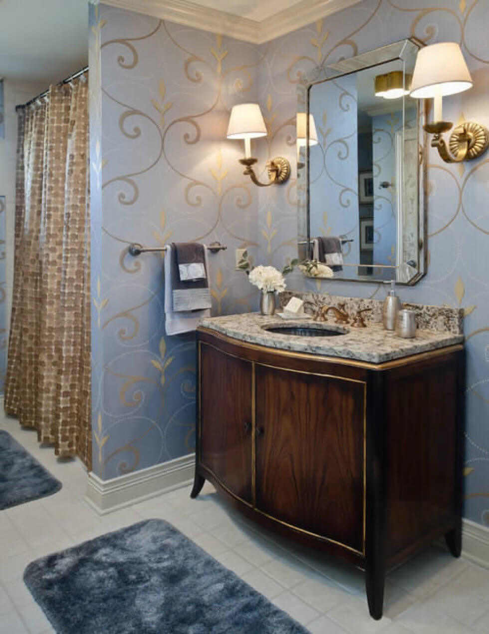 Blue And Gold Bathroom Ideas- WallpaperUse
