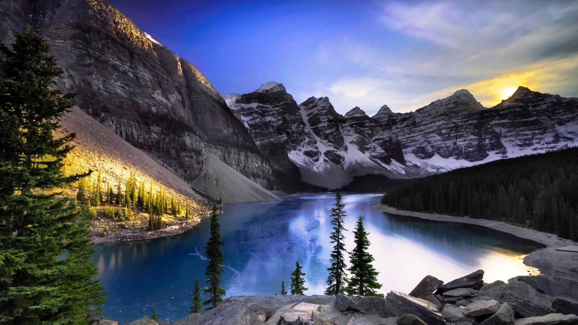 レンガ壁紙カナダ,自然の風景,自然,山,反射,水