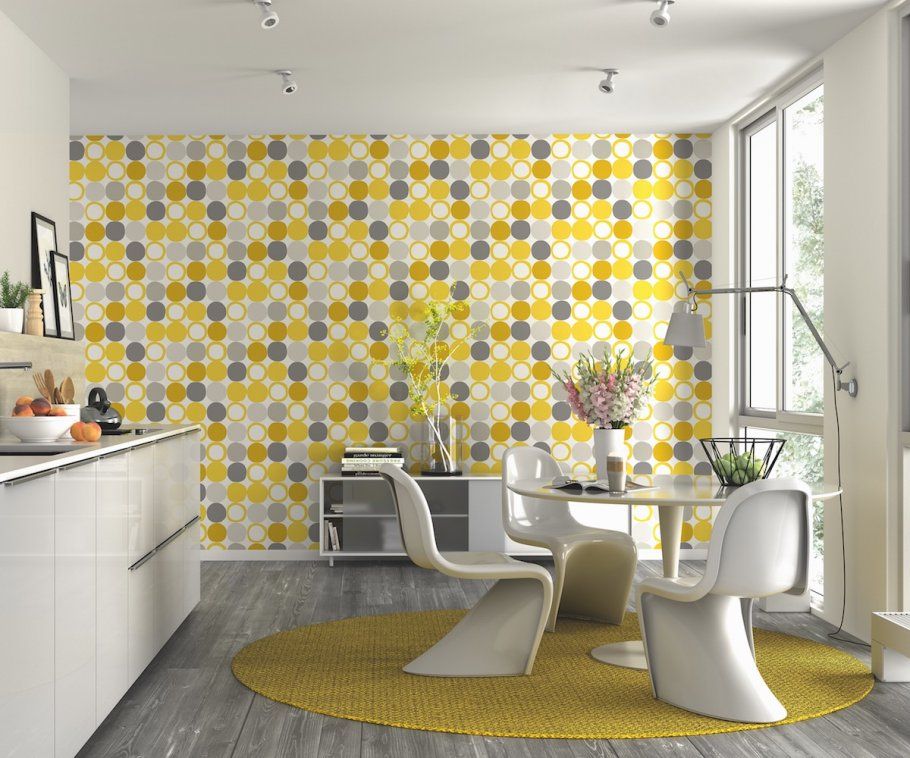 red kitchen wallpaper,yellow,room,interior design,wall,property