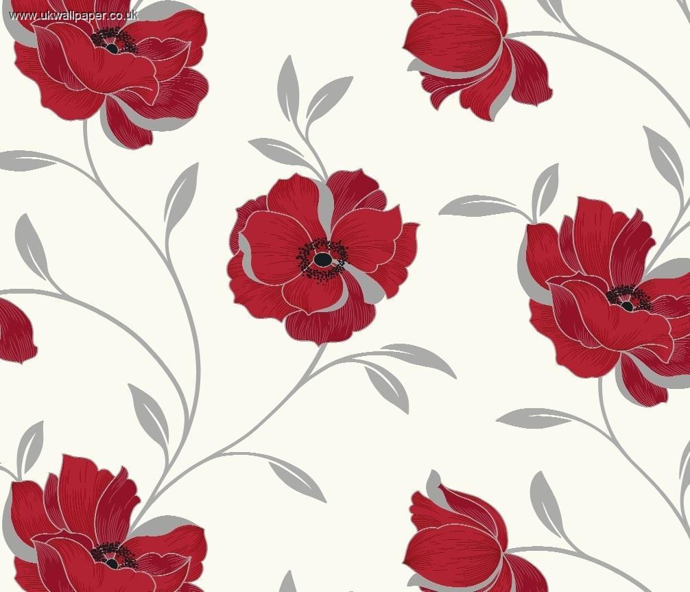 papier peint floral rouge,rouge,fleur,hibiscus hawaïen,modèle,plante