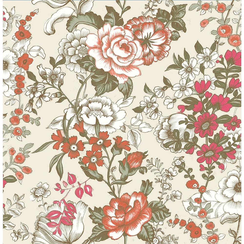 red floral wallpaper,pattern,floral design,flower,botany,plant