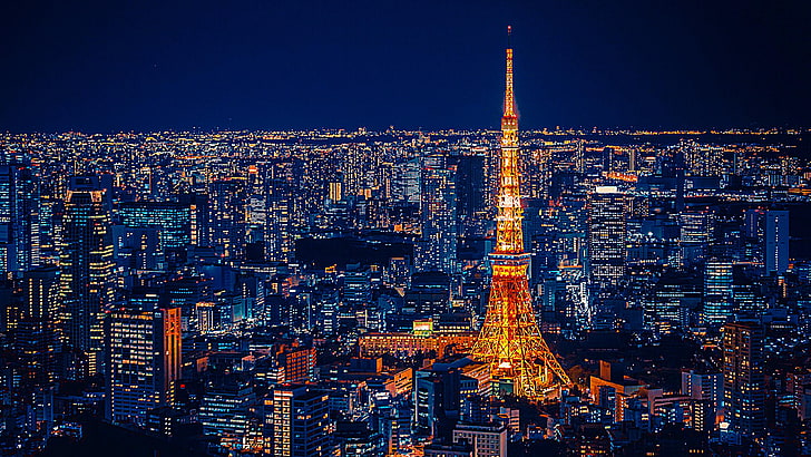 papel pintado de la torre de tokio,área metropolitana,paisaje urbano,ciudad,área urbana,noche