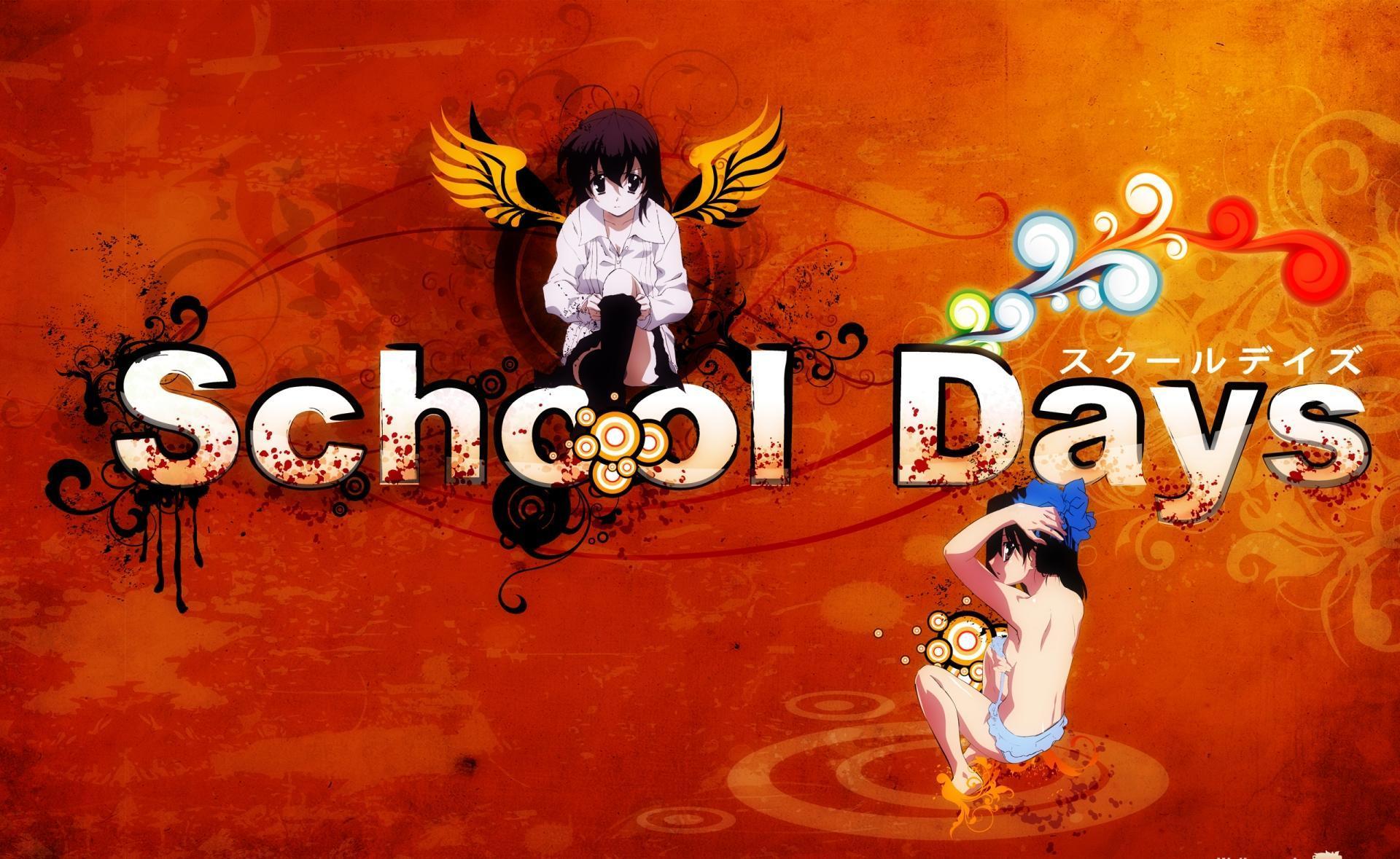 school days wallpaper,cartoon,anime,graphic design,art,illustration