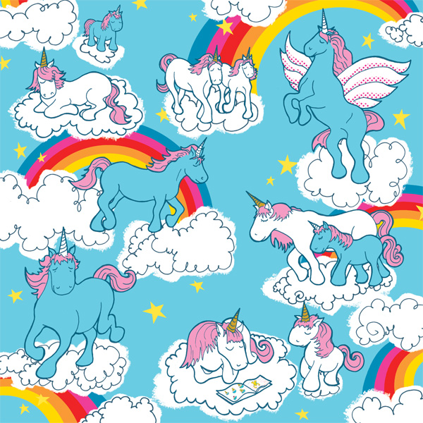 cartoon unicorn wallpaper,cartoon,wrapping paper,clip art,organism,illustration