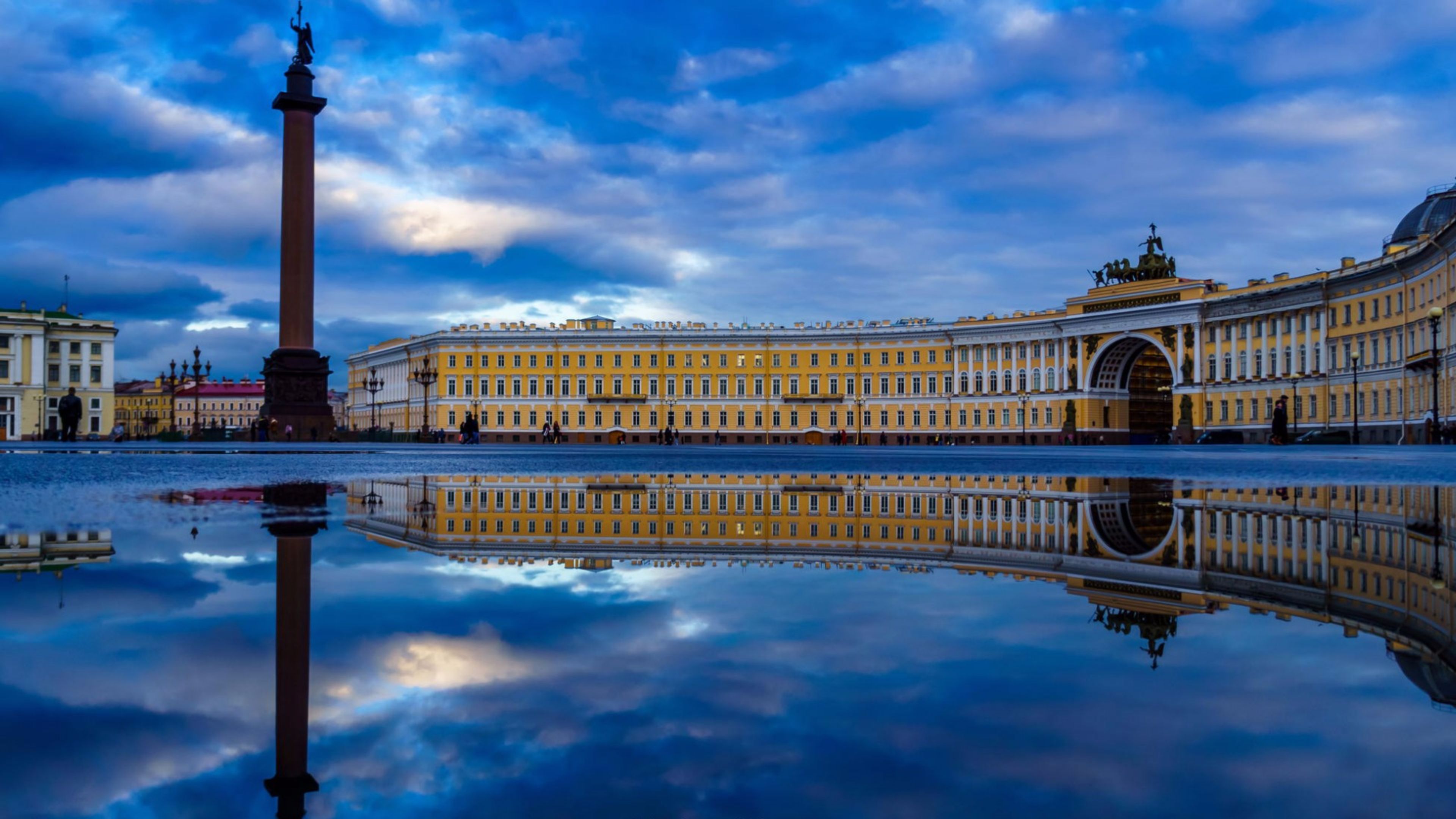 サンクトペテルブルクの壁紙,反射,空,青い,水,リフレクティングプール
