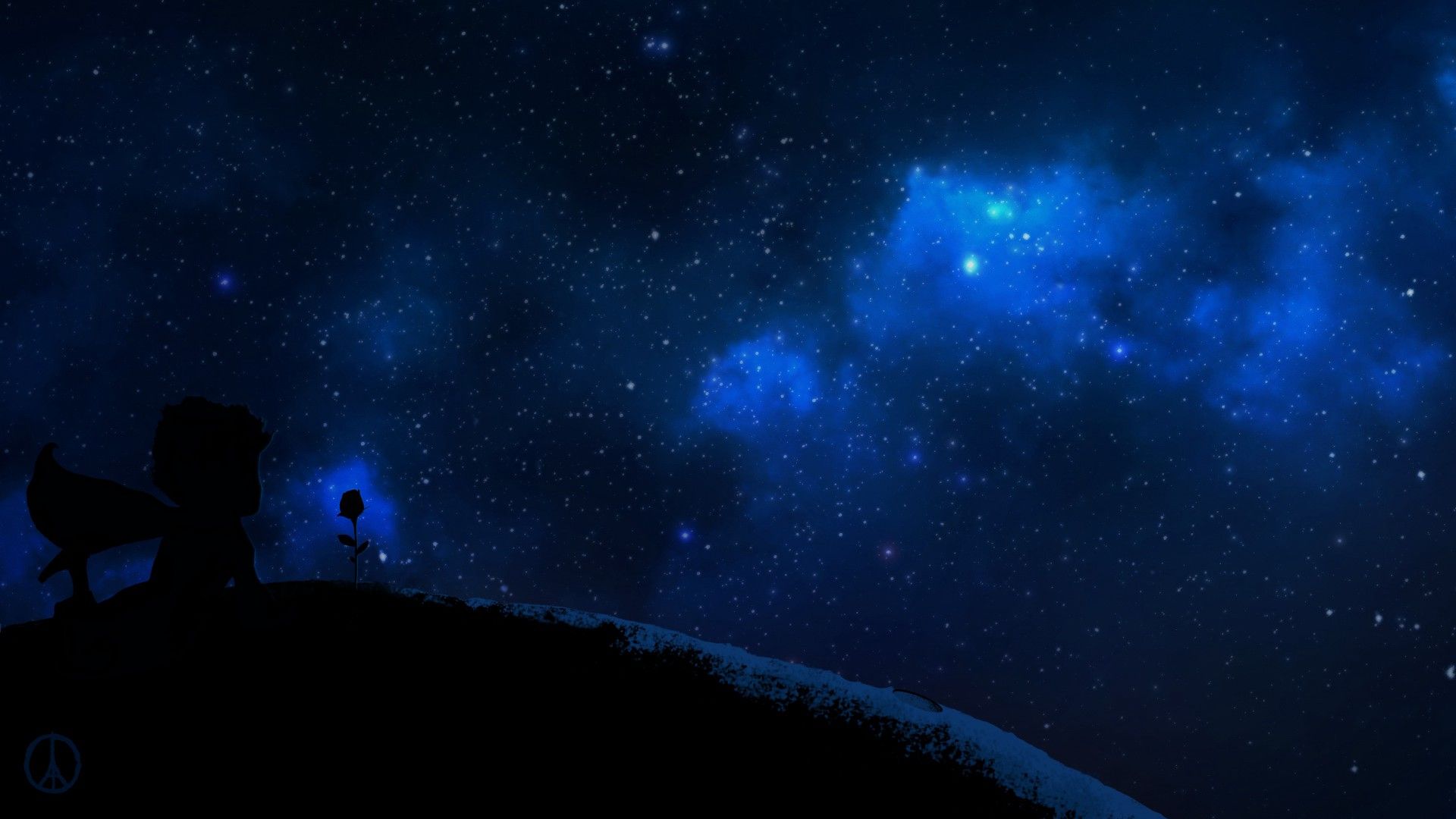 le petit prince tapete,himmel,blau,atmosphäre,weltraum,astronomisches objekt