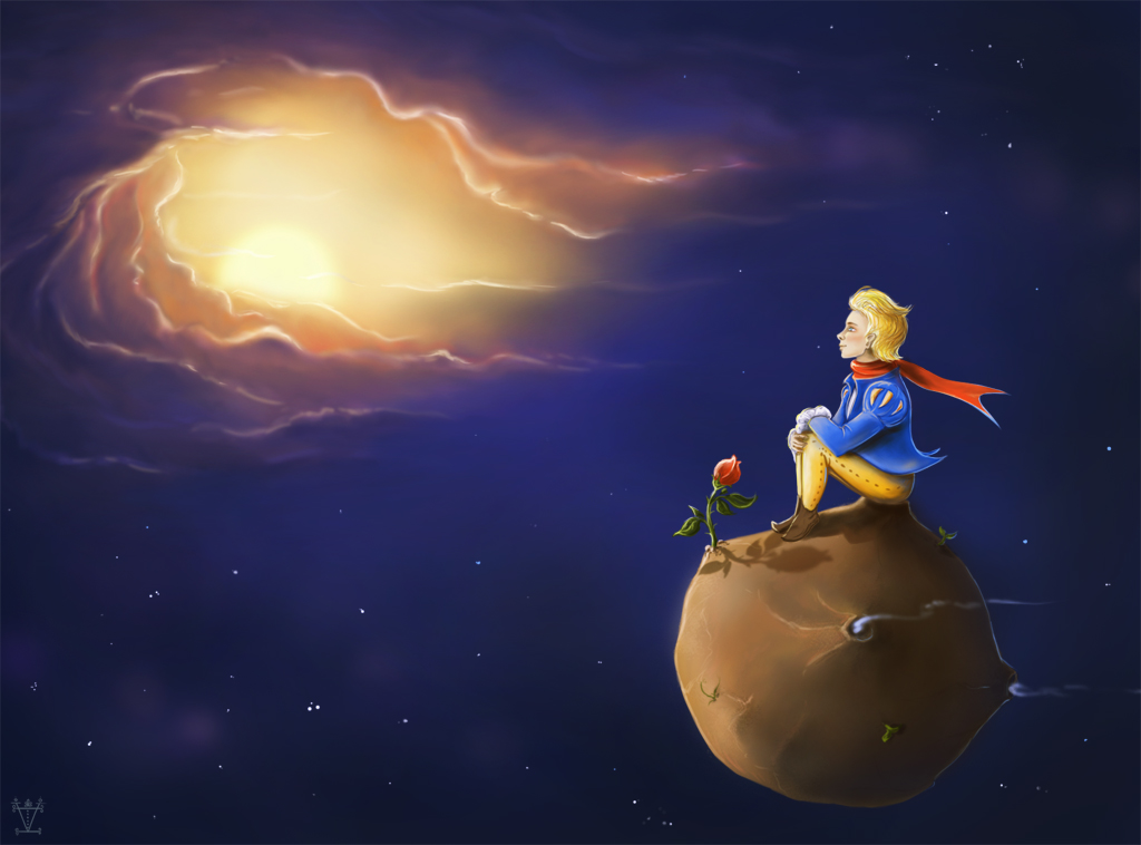 le petit prince wallpaper,sky,illustration,atmosphere,astronomical object,space