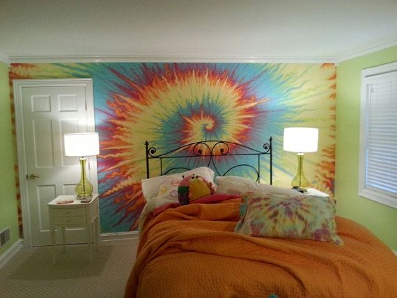 papel pintado tie dye para paredes,dormitorio,habitación,cama,propiedad,mueble
