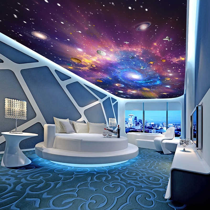 fond d'écran galaxy pour les chambres,plafond,ciel,design d'intérieur,chambre,architecture