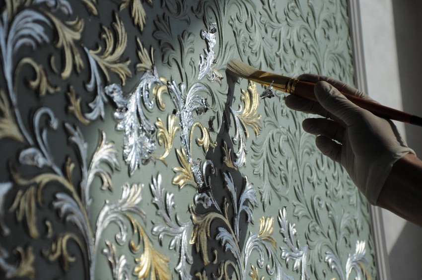 lincrusta wallpaper,textile,tree,interior design,curtain,pattern