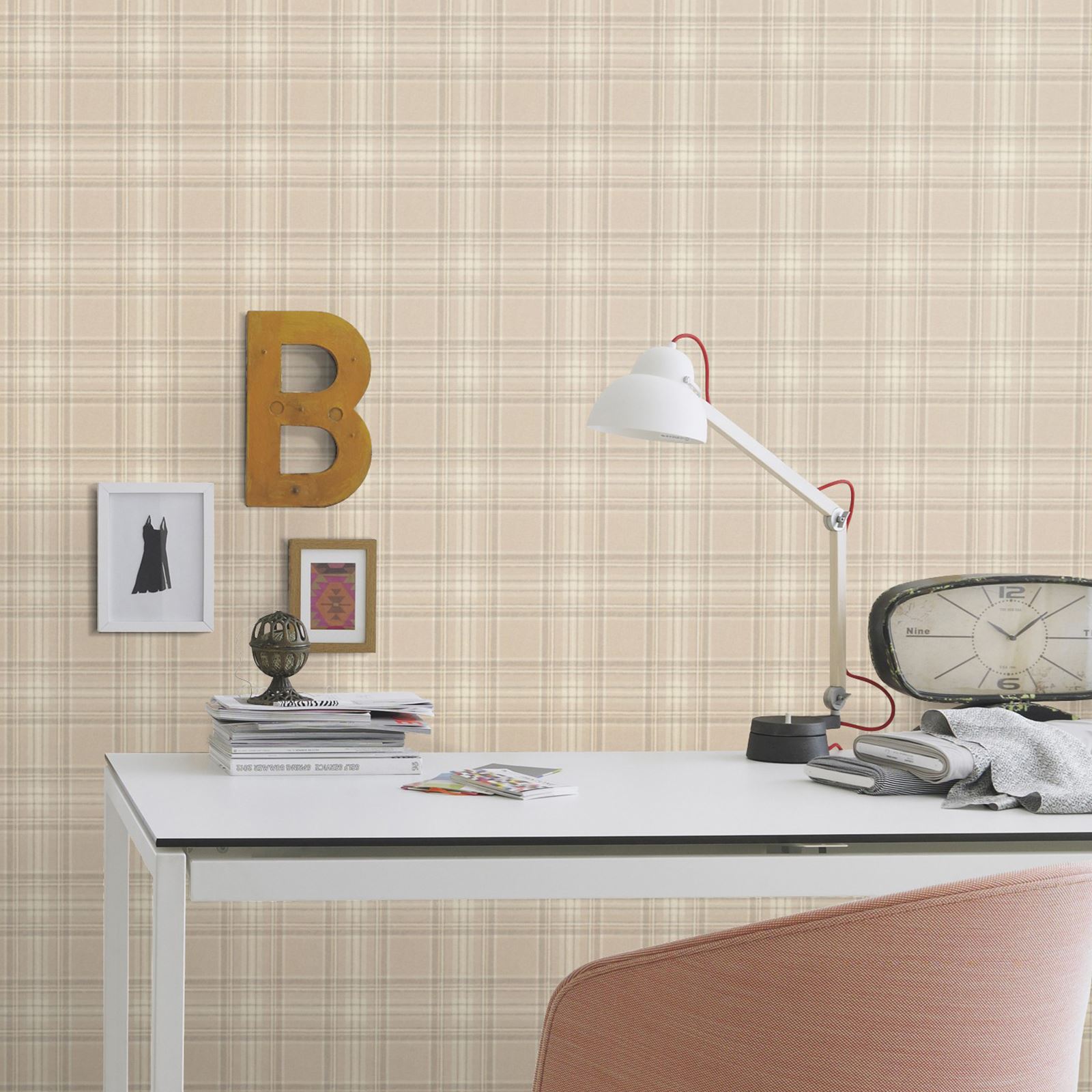 cream tartan wallpaper,tile,wall,wallpaper,room,interior design