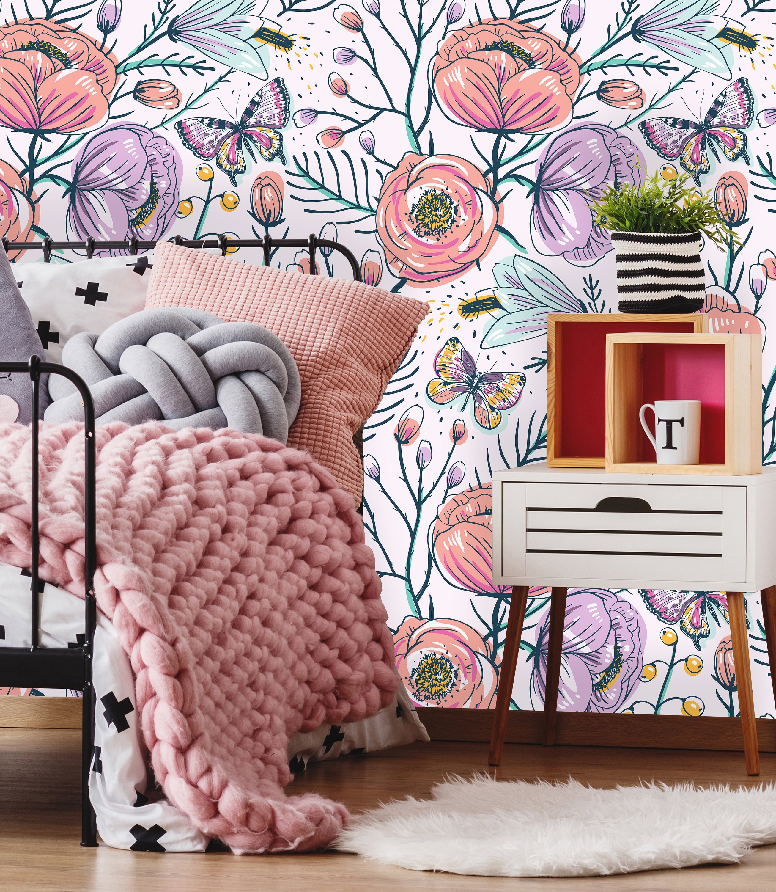 nursery wallpaper next,wallpaper,pink,room,furniture,living room