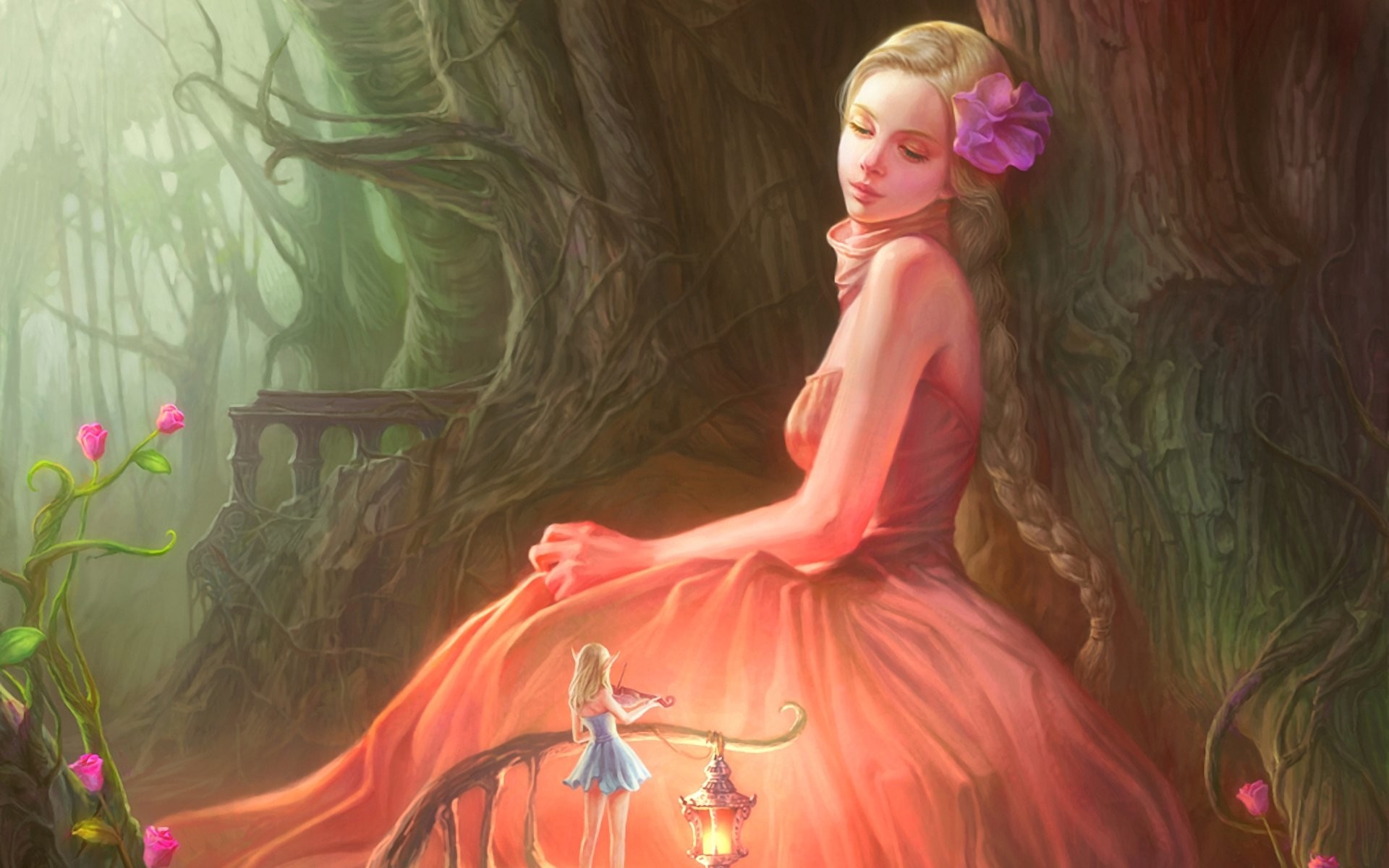 fond d'écran fée hd,rose,oeuvre de cg,illustration,robe,personnage fictif