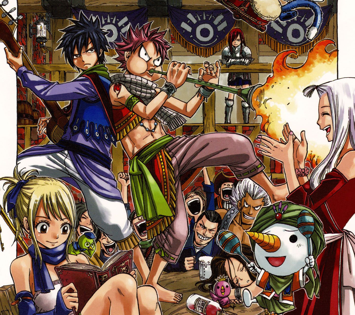 fairy tail wallpaper für android,karikatur,anime,animierter cartoon,fiktion,illustration