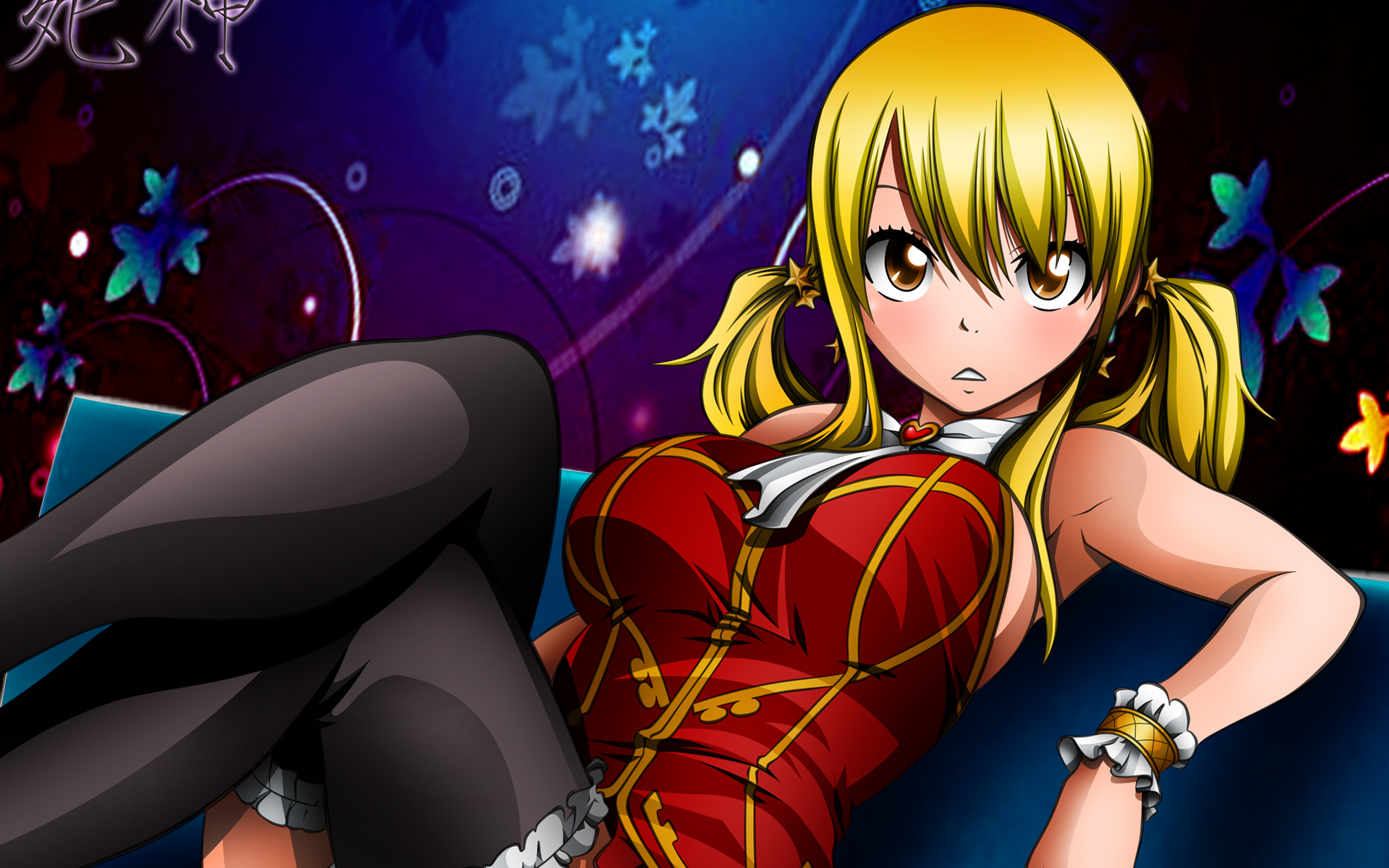 fairy tail lucy wallpaper,cartoon,anime,cg artwork,long hair,black hair