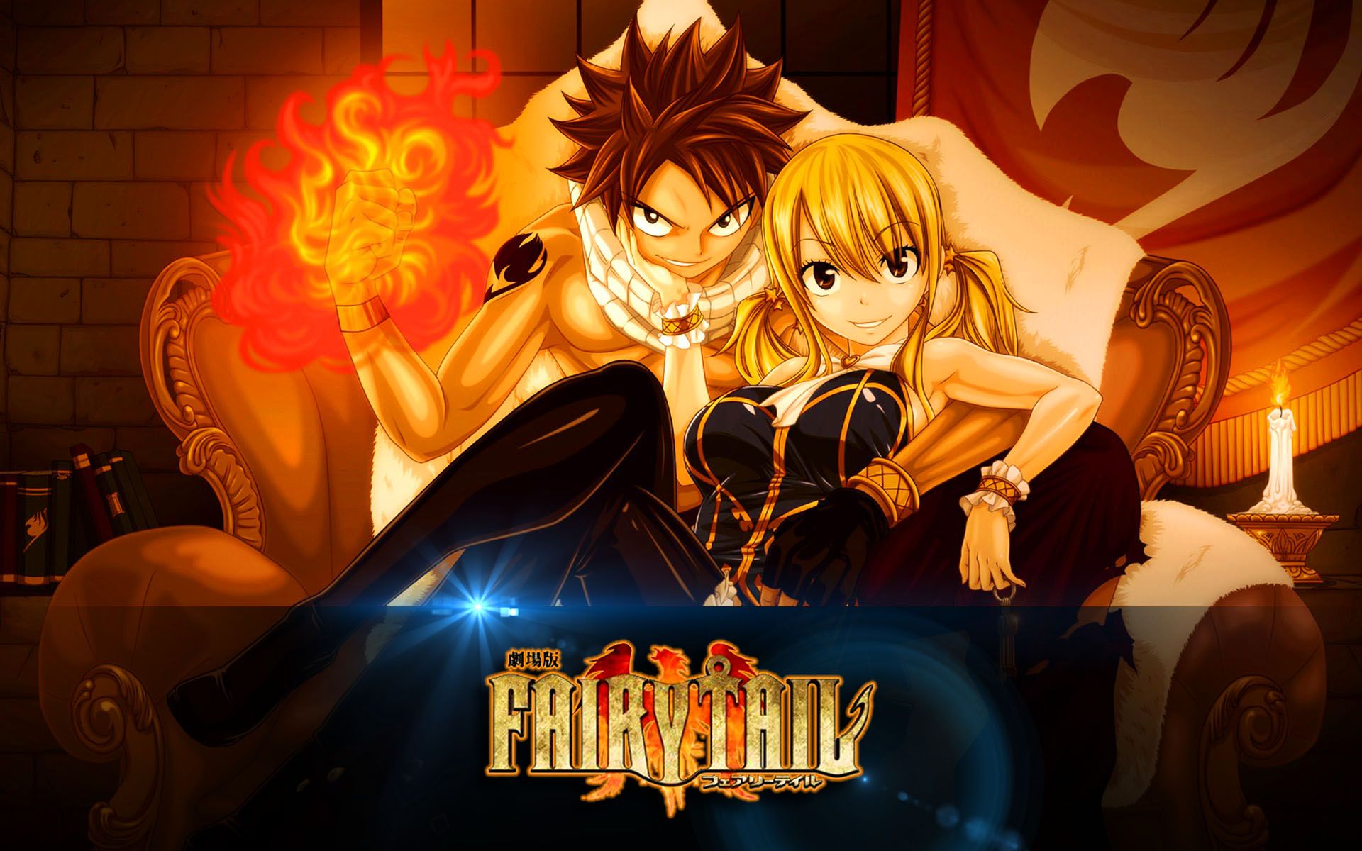 natsu and lucy wallpaper,anime,sky,cg artwork,fictional character,artwork