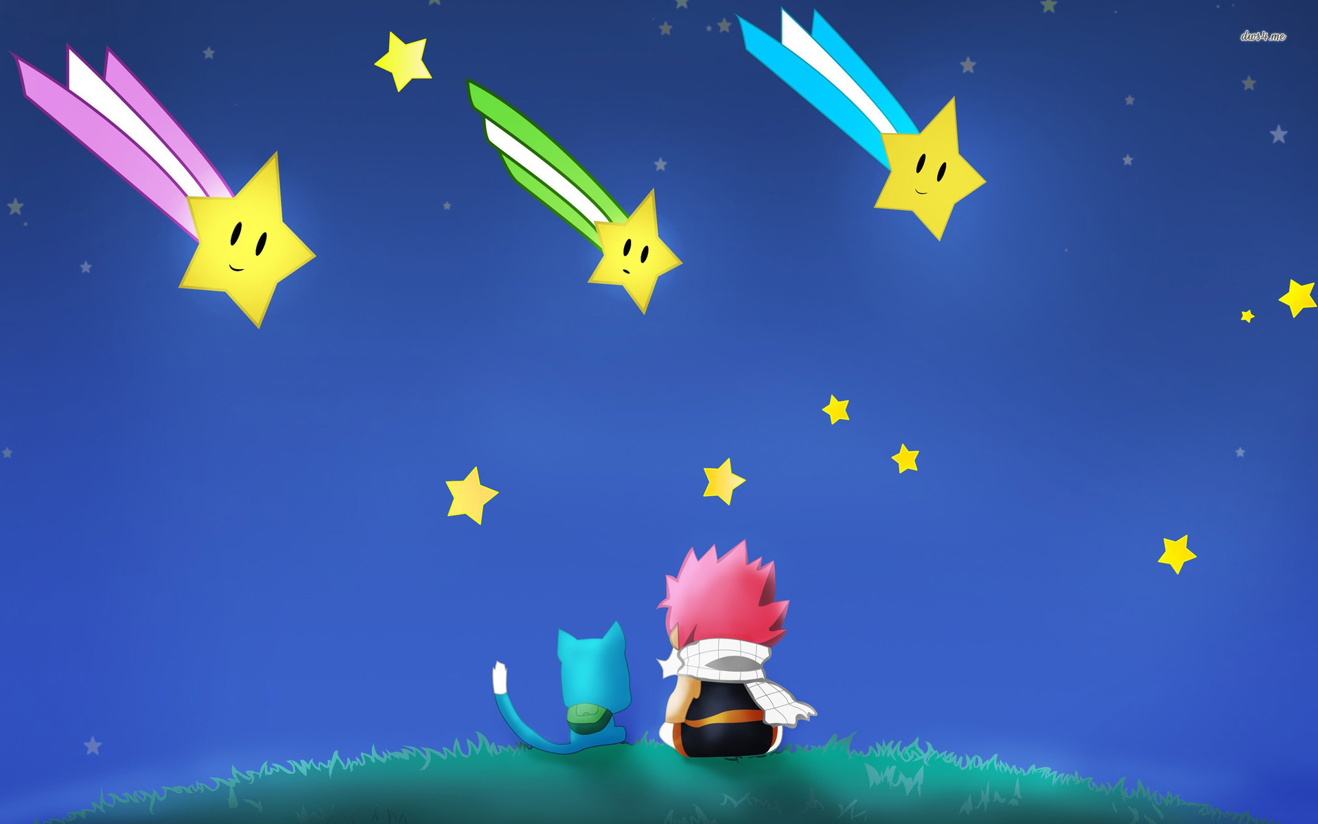happy fairy tail wallpaper,star,sky,graphic design,animation,space