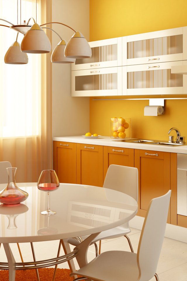carta da parati cucina gialla,camera,mobilia,giallo,interior design,proprietà