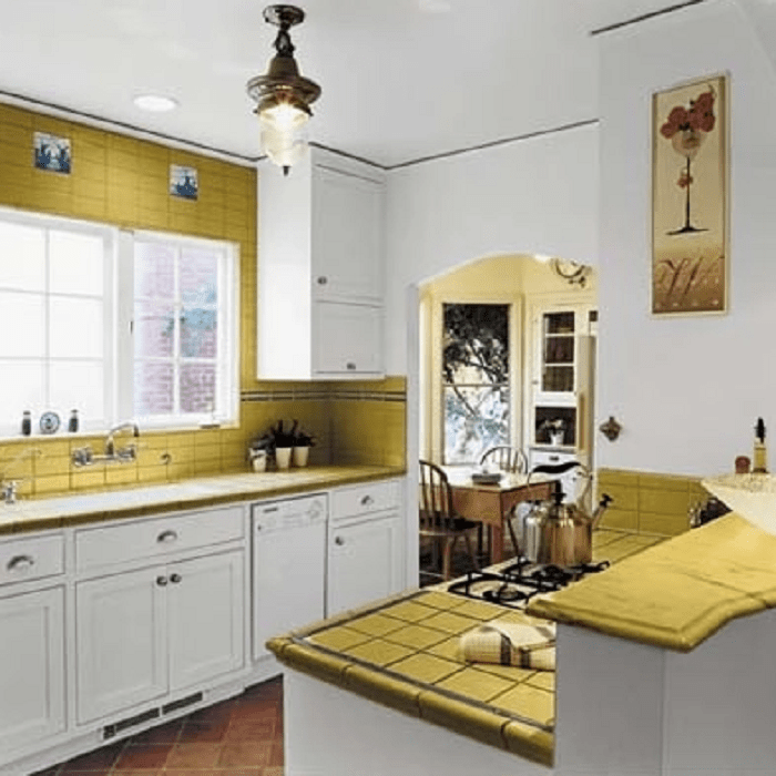 yellow kitchen