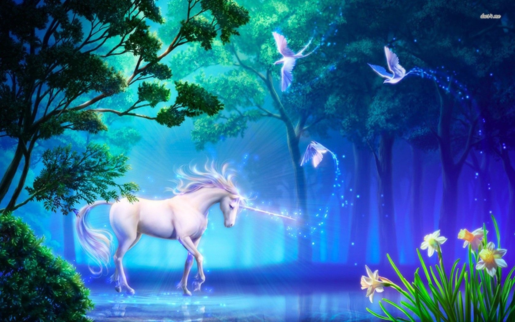 carta da parati unicorno b & m,unicorno,personaggio fittizio,paesaggio naturale,creatura mitica,cielo