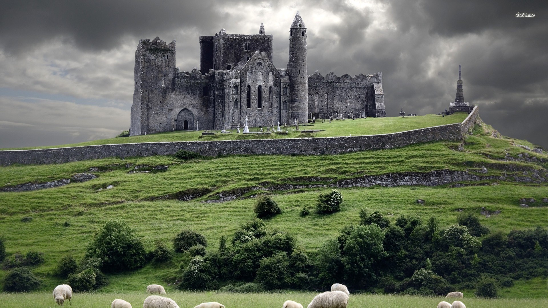 wallpaper ireland b&q,nature,castle,natural landscape,landmark,grass