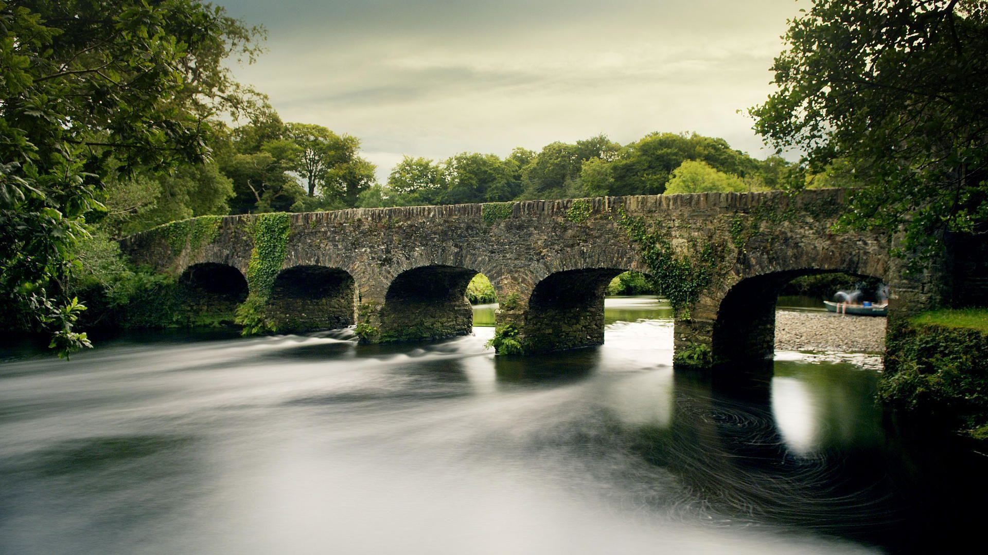 papier peint irlande b & q,pont en arc,la nature,plan d'eau,paysage naturel,l'eau