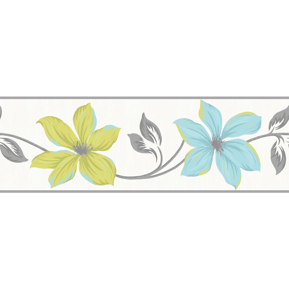 bordi per carta da parati wilko,verde,foglia,pianta,fiore,fiore di campo
