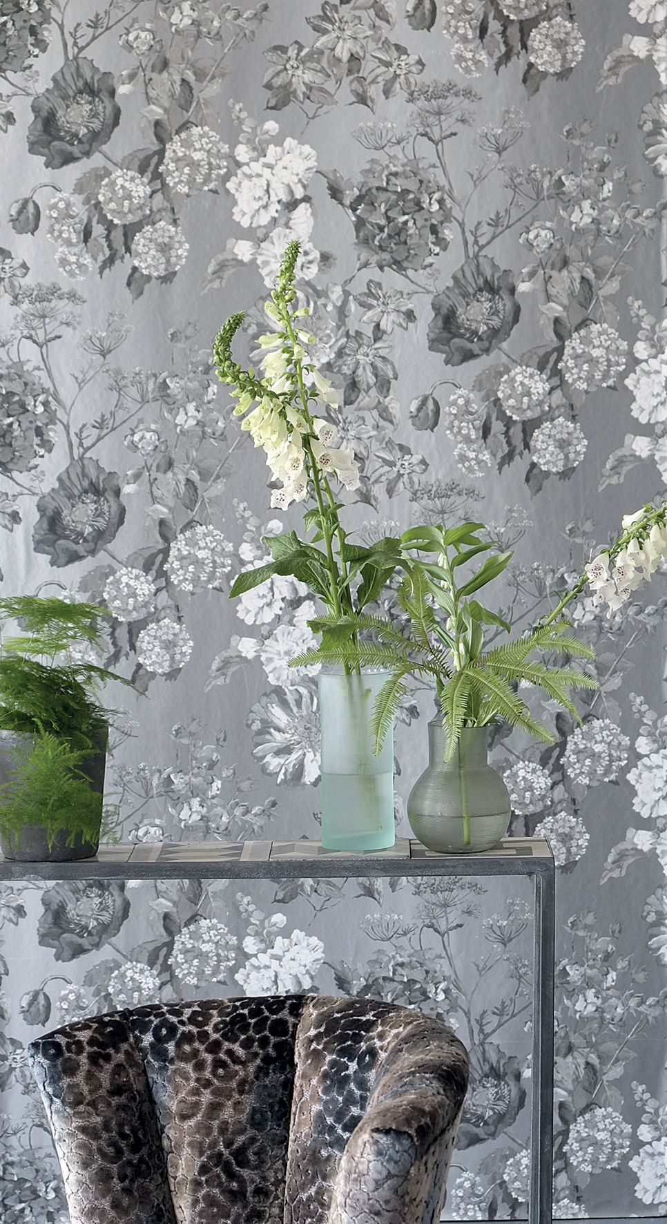 grey lounge wallpaper,flowerpot,wall,room,plant,wallpaper