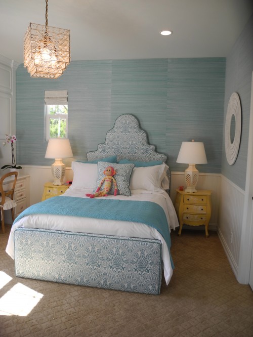 寝室のためのターコイズブルーの壁紙,寝室,ベッド,家具,ルーム,ベッドシーツ