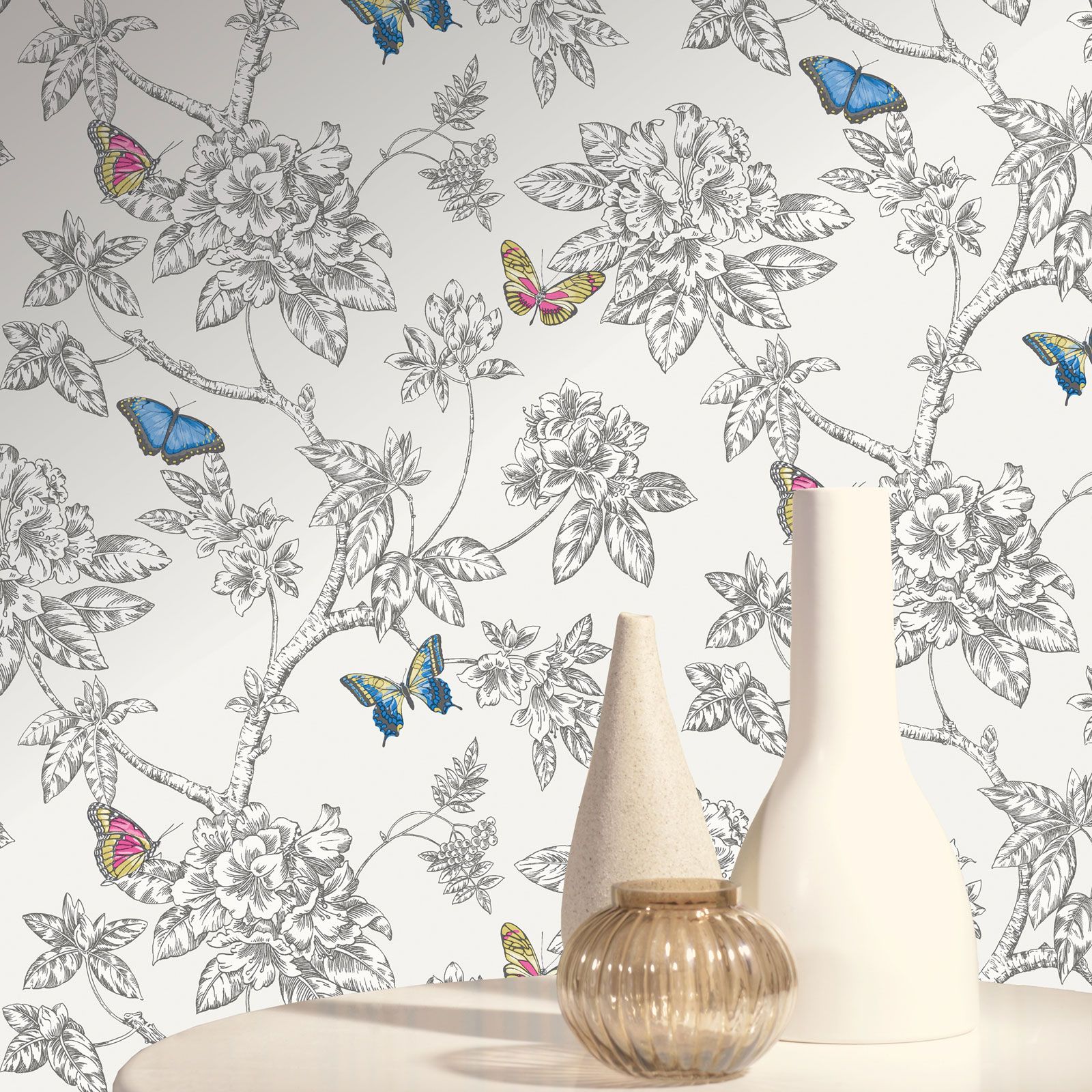 butterfly wallpaper for bedroom,wallpaper,room,textile,plant,interior design