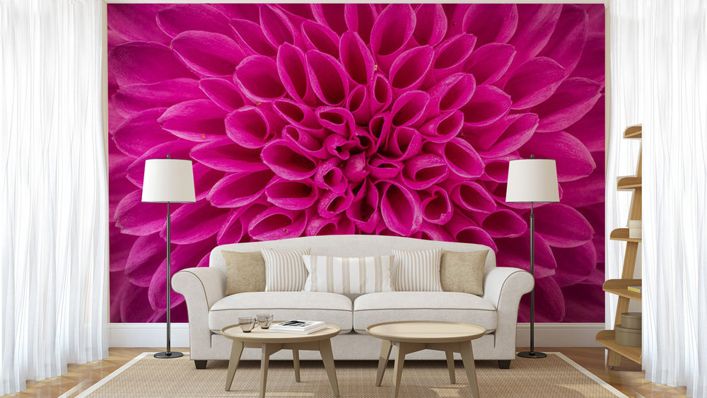 Purple Wallpaper Feature Wall Living Room WallpaperUse