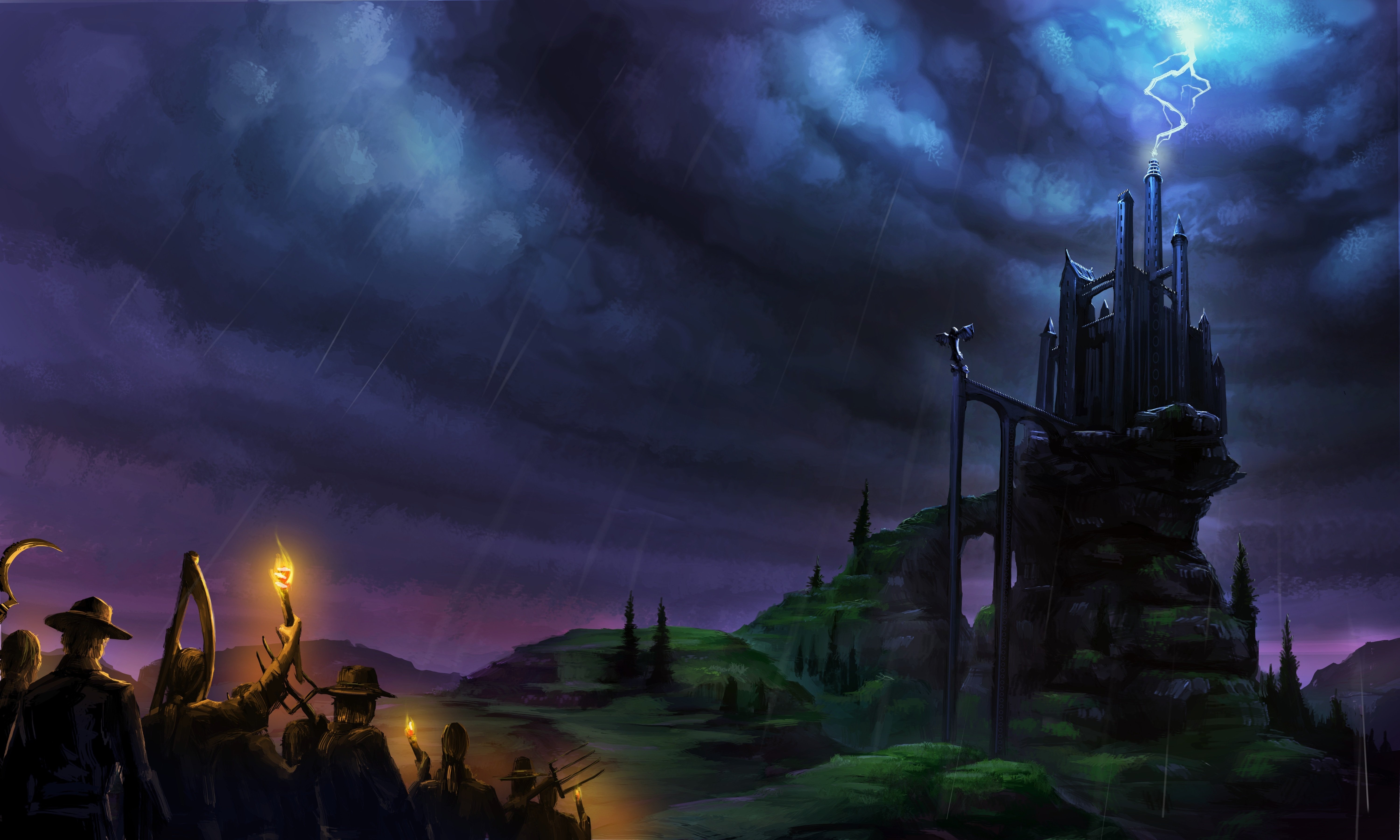 fantastik wallpaper,sky,nature,cg artwork,thunderstorm,darkness