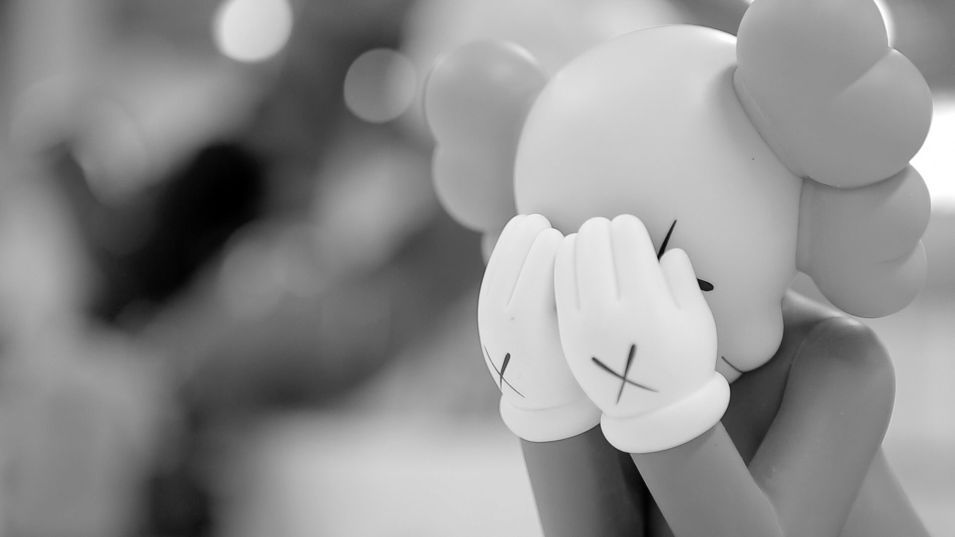 kaws fond d'écran hd,blanc,noir,noir et blanc,gens,monochrome