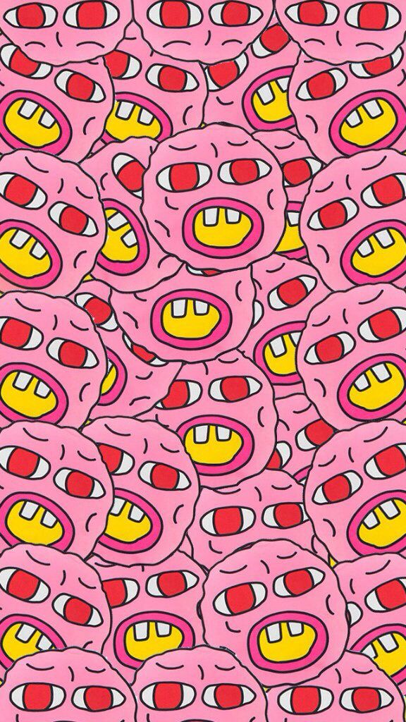 tyler der schöpfer wallpaper iphone,muster,rosa,design,smiley,textil 