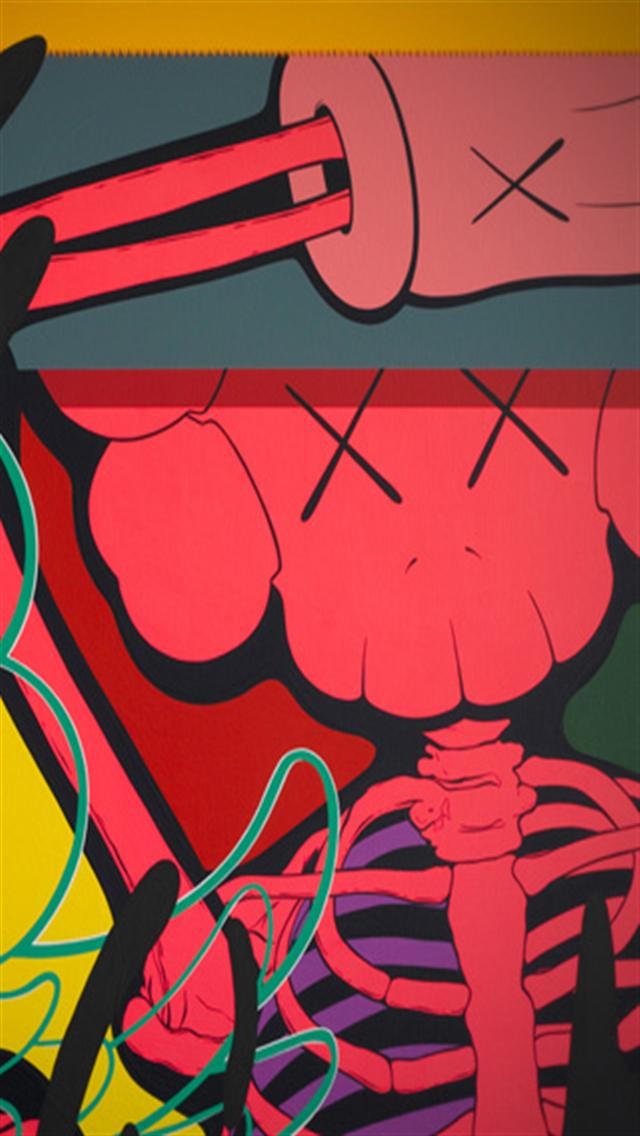 kaws fondo de pantalla para iphone,rojo,pintada,arte callejero,arte moderno,arte