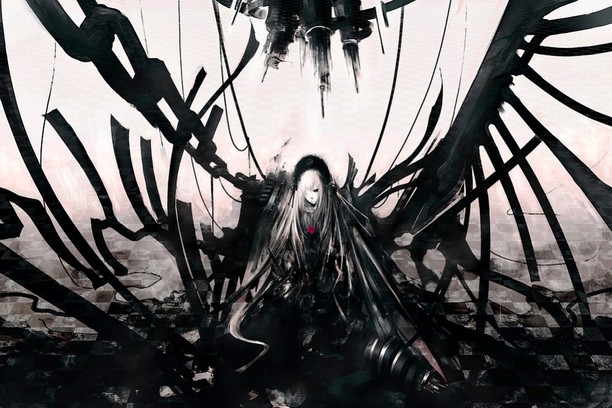 fondo de pantalla de tema anime,en blanco y negro,fotografía monocroma,diseño gráfico,árbol,monocromo