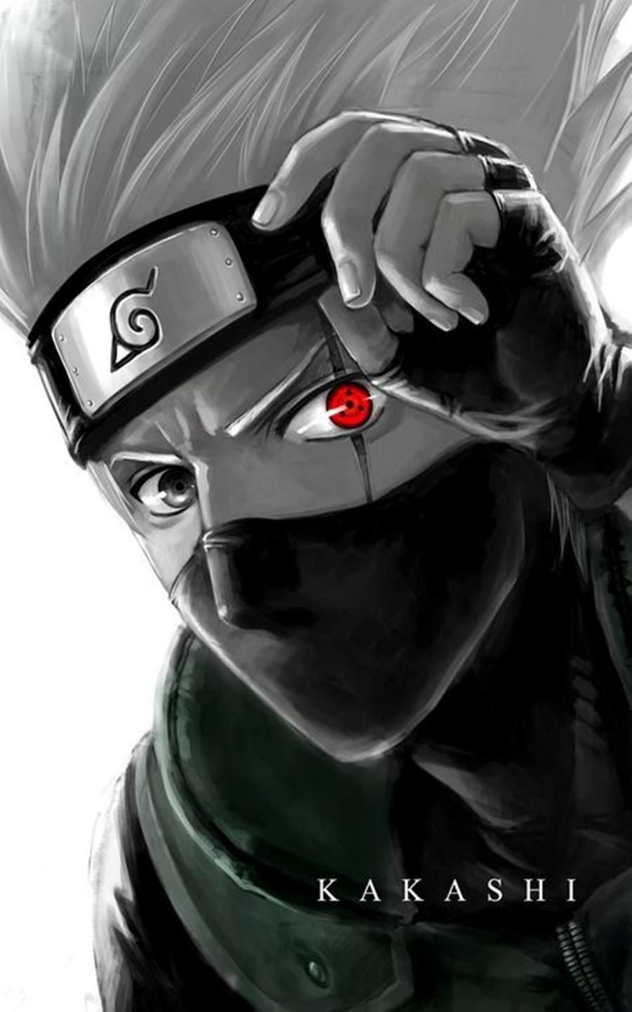 fond d'écran kakashi pour android,personnage fictif,lunettes,illustration,anime,noir et blanc