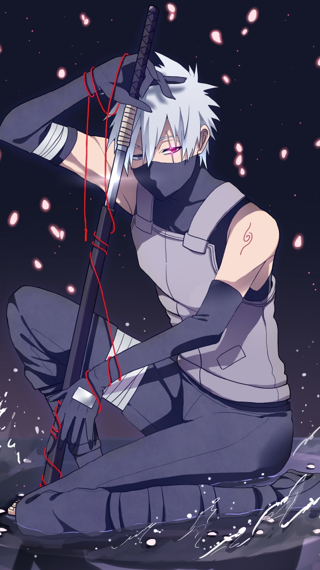 fondo de pantalla de kakashi para android,anime,dibujos animados,cabello negro,músico,ilustración