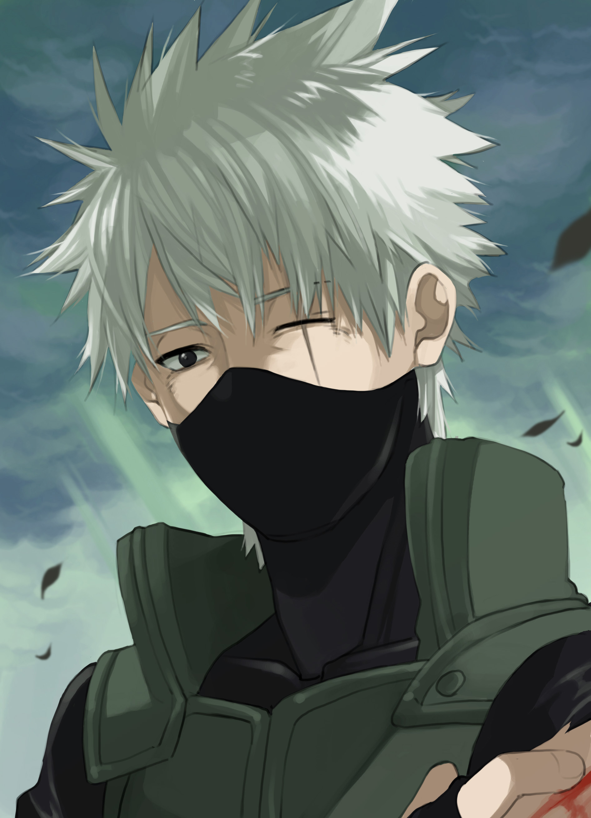 fond d'écran kakashi pour android,dessin animé,anime,ciel,bouche,oeuvre de cg