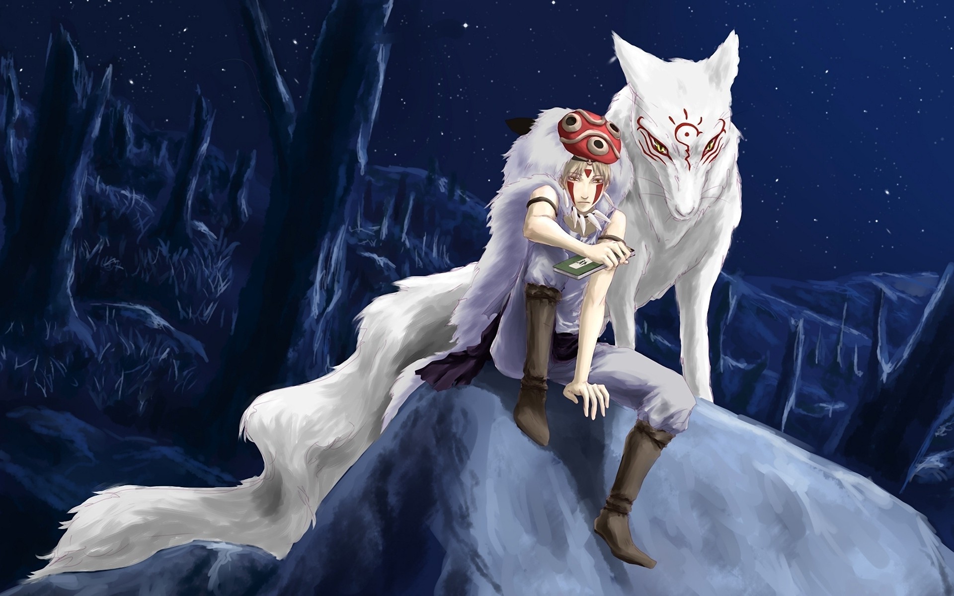 fond d'écran anime manga,loup,personnage fictif,illustration,mythologie,canis lupus tundrarum