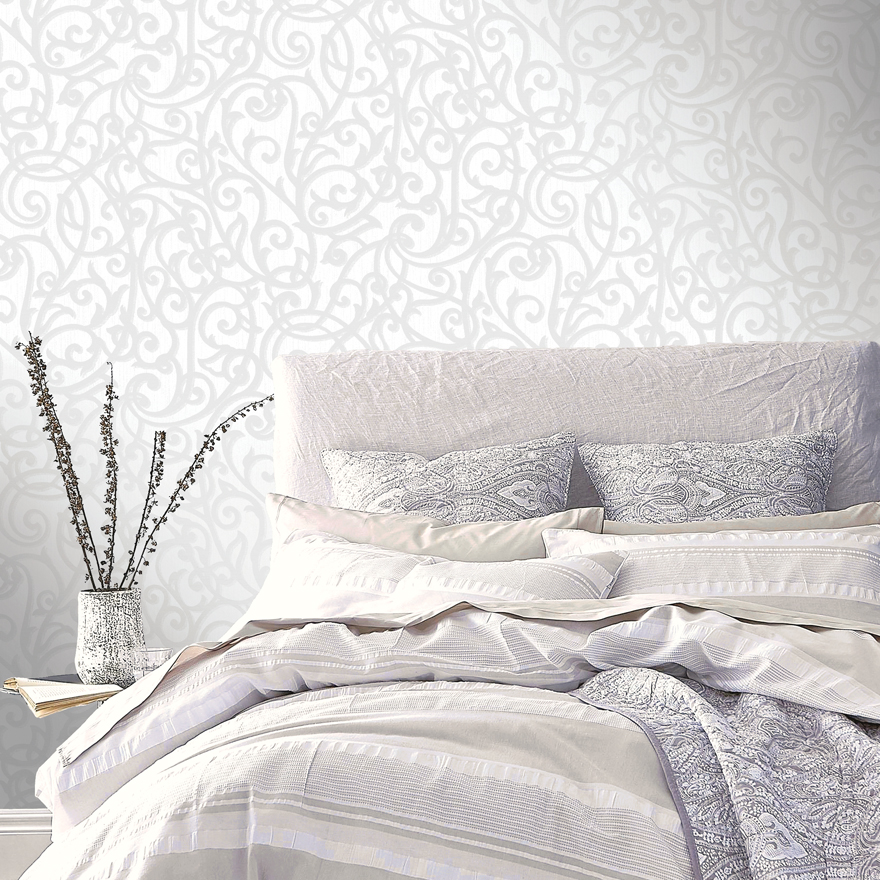 Gray And White Bedroom Wall Paper WallpaperUse