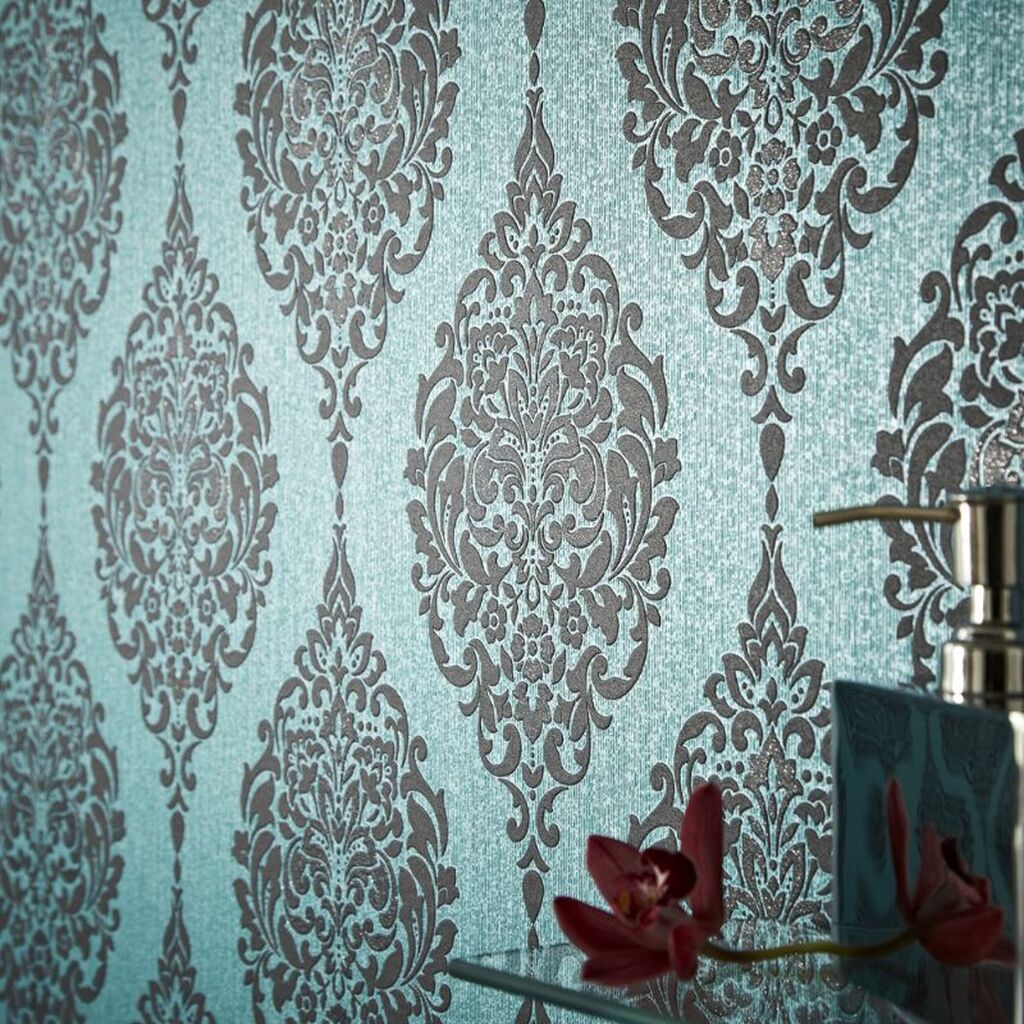 turquoise wallpaper uk,wallpaper,teal,pattern,interior design,turquoise