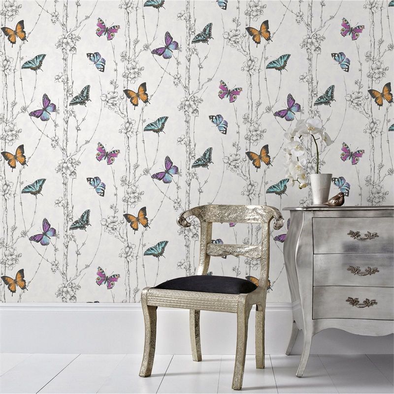 homebase butterfly wallpaper,wallpaper,purple,interior design,wall,teal