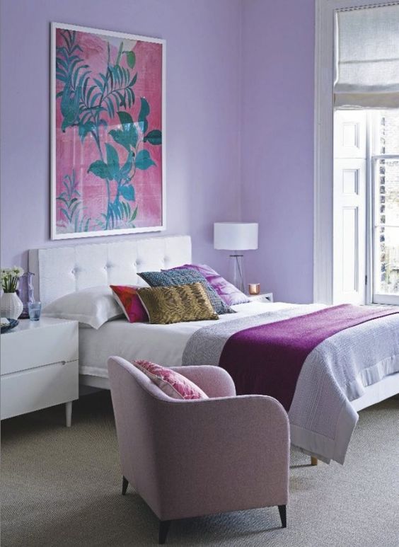 ライラック壁紙寝室,家具,寝室,ルーム,ベッド,紫の