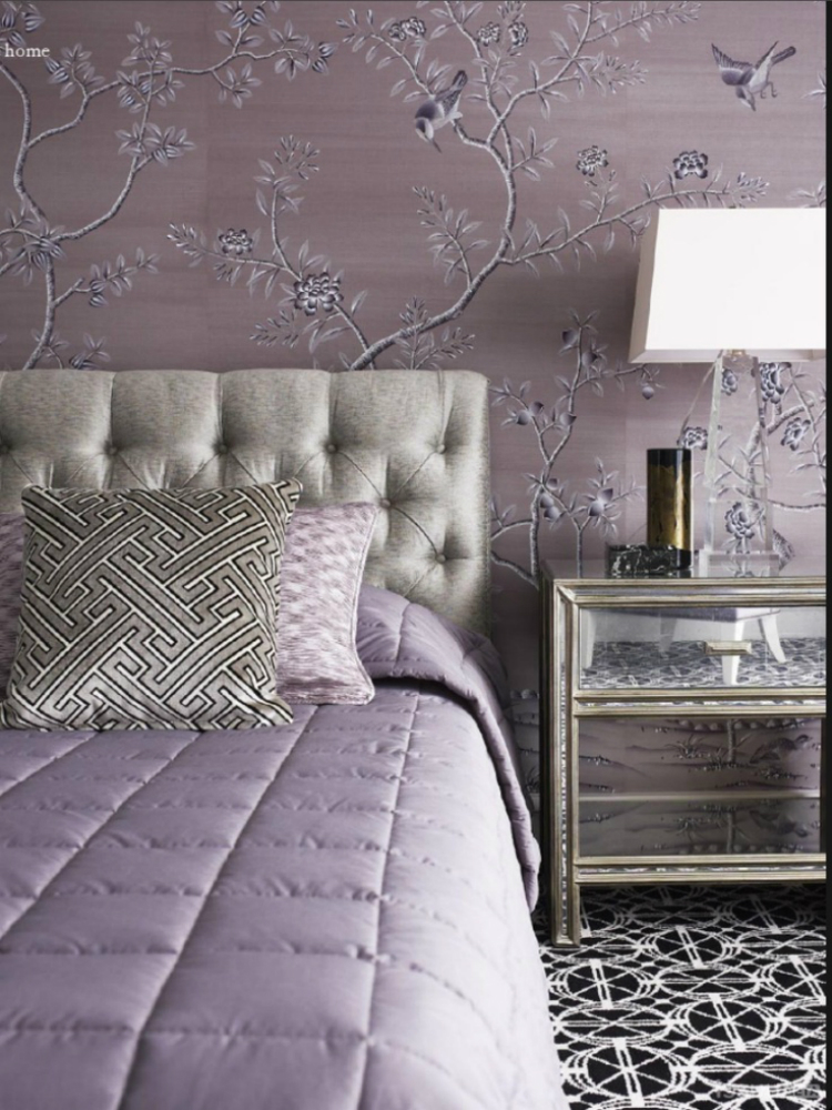 lilac wallpaper bedroom,bedroom,furniture,room,purple,bed