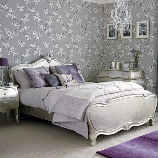 lilac wallpaper bedroom,furniture,bed,bedroom,bed frame,room