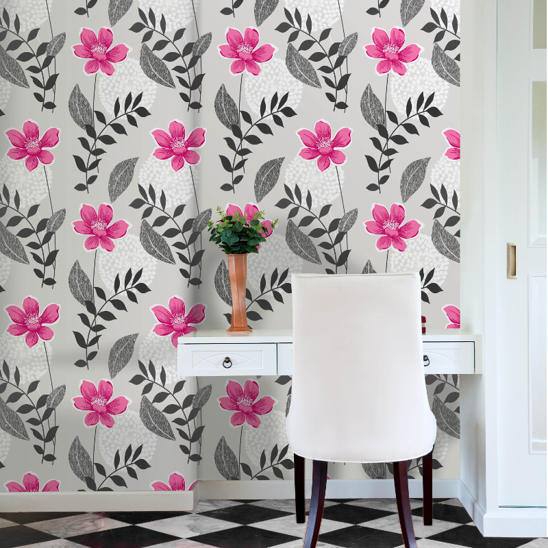 pink wallpaper uk,pink,curtain,interior design,wall,wallpaper