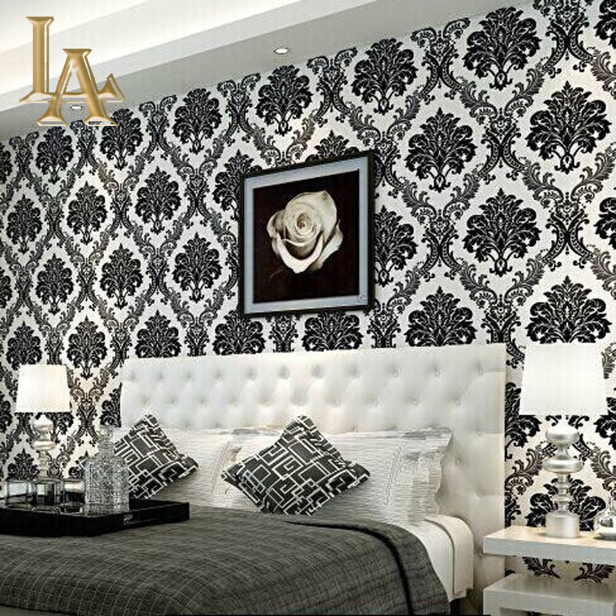 寝室のための黒と白の壁紙,黒,ルーム,壁,黒と白,家具